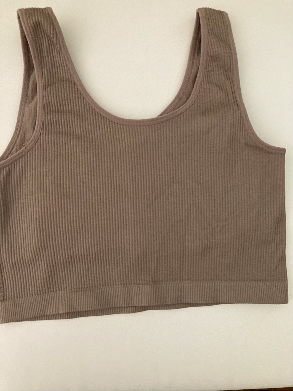 Forever 21 Ribbed Sports Bra in Taupe Brown